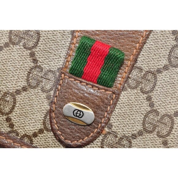 Authentic Gucci GG Supreme Ophidia Sherry Line Clutch Bag Wallet Web Canvas Tan - Picture 3 of 10